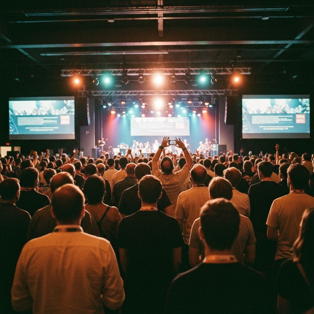 Crypto conference crowd